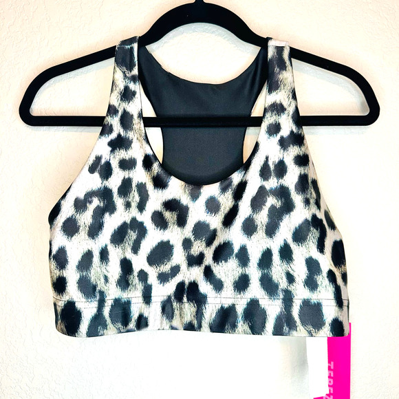 Terez Other - Terez Women's Black White Leopard Print Scoop Neck Sports Bra M